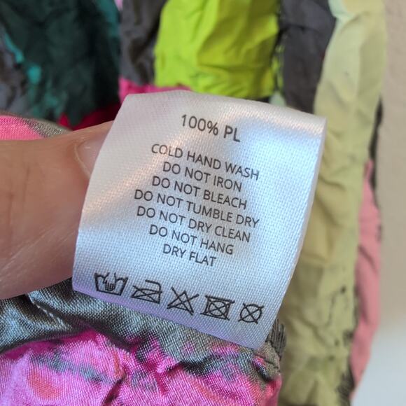 Alquema Women's Crinkle Dress Size 1 Medium Multicolor Art to Wear Artsy $325 - Picture 7 of 9